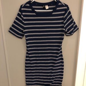 H&M navy body con dress